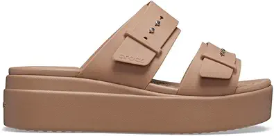 Crocs Women's Brooklyn Buckle Low Wedge, Platform Sandals