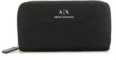 A | X ARMANI EXCHANGE Wave Continental Zip Around Wallet, Nero