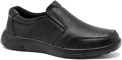 OrthoComfoot Men's Orthopedic Leather Dress Walking Shoes: Comfortable Plantar Fasciitis Oxfords with Arch Support, Business Diabetic Slip-On Loafers for Foot and Heel Pain Relief