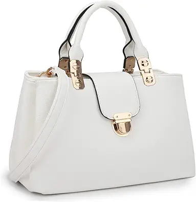 Dasein Women Satchel Handbags Top Handle Purse Medium Tote Bag Vegan Leather Shoulder Bag