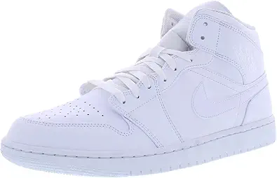 Air Jordan 1 Mid Shoes (554724-136, White/White-White)