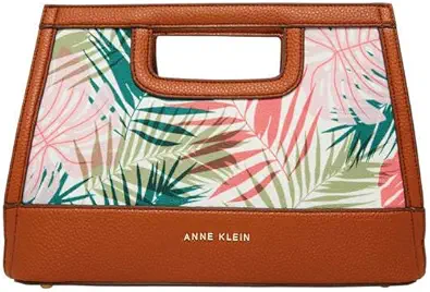 Anne Klein Palm print convertible clutch