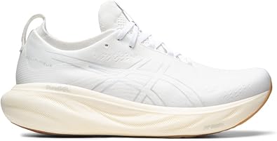 ASICS Men's Gel-Nimbus 25 Running Shoes, 14, White/White