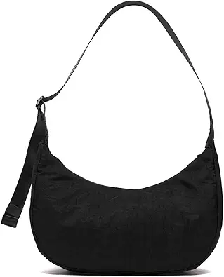 Nylon Crescent Bag - Casual Shoulder Crossbody with Adjustable Strap & Dual Interior Pockets
