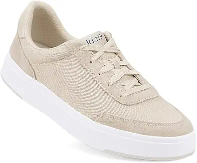 Kizik Shoes: Prague Comfortable Breathable Canvas and Suede Leather Slip On Sneakers, Convenient Hands Free | Casual for Men, Women and Elderly | Stylish Shoes for Everyday - Wide Width