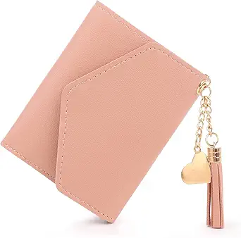 Small Wallet for Women，Ultra Slim Pu Leather Credit Card Holder Clutch Wallets for Women(pink)