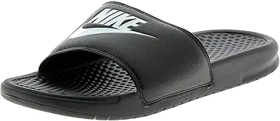 Nike Men's Benassi JDI Slides Athletic Sandal, Black/White, 10