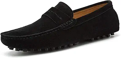 Go Tour Men's Penny Loafers Moccasin Driving Shoes Slip On Flats Boat Shoes