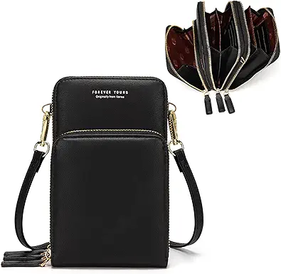 myfriday Small Crossbody Cell Phone Bag for Women, Mini Over Shoulder Handbag Purse with Credit Card Slots