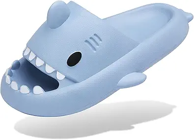 Men's and Women's Shark Slides Cloud Slippers Summer Novelty Open Toe Slide Sandals Anti-Slip Beach Pool Shower Shoes with Cushioned Thick Sole