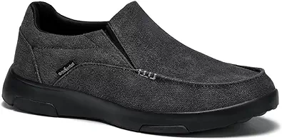 OrthoComfoot Men's Orthopedic Comfortable Slip-On Shoes with Arch Support, Orthotic Loafers for Plantar Fasciitis, Canvas Leisure Vintage Flat Walking Shoes for Foot and Heel Pain Relief