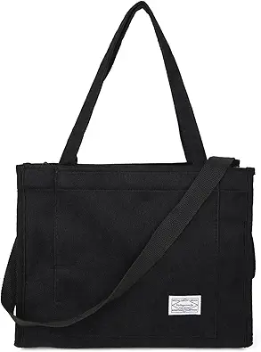 Valleycomfy Corduroy Tote Bag for Women Travel Crossbody Bag Purse Women Shoulder Bags Work Handbags Everyday Hobo Bag