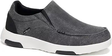 OrthoComfoot Men's Orthopedic Comfortable Slip-On Shoes with Arch Support, Orthotic Loafers for Plantar Fasciitis, Canvas Leisure Vintage Flat Walking Shoes for Foot and Heel Pain Relief