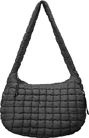 Quilted Carryall Tote Bag for Women - Large Puffer Crossbody Handbags - Shoulder Soft Fluffy Lightweight for Women Travel