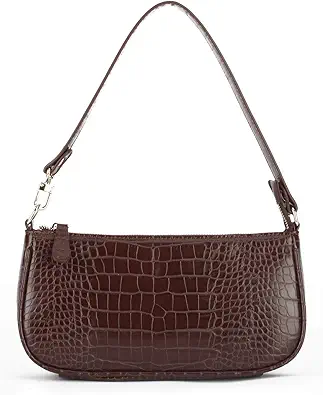Bag Crocodile Effect Retro Faux Leather Classic Clutch Shoulder Purse Handbag for Women