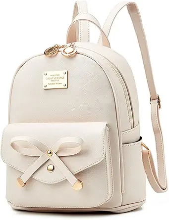 I IHAYNER Girls Bowknot Cute Leather Backpack Mini Backpack Purse for Women
