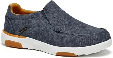 OrthoComfoot Men's Orthopedic Comfortable Slip-On Shoes with Arch Support, Orthotic Loafers for Plantar Fasciitis, Canvas Leisure Vintage Flat Walking Shoes for Foot and Heel Pain Relief