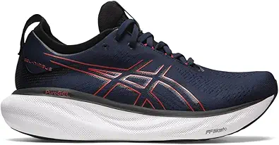 ASICS Men's Gel-Nimbus 25 Running Shoes, 7, Midnight/Electric RED