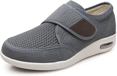 Men's Diabetic Elderly Shoes - Plus Size, Adjustable, Non-Slip, Double Insole, Air Cushion Bottom Walking Shoes