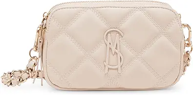 Steve Madden Bdaisy Quilted Double Zip Crossbody, Ivory