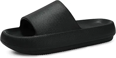 welltree Slides for Women Men Pillow Slippers Non-Slip Bathroom Shower Sandals Soft Thick Sole Indoor and Outdoor Slides