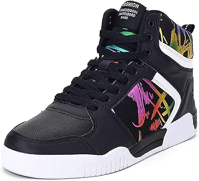 Men's Fashion Sneakers High Top Skate Shoes Stylish Casual Hip Hop Shoes