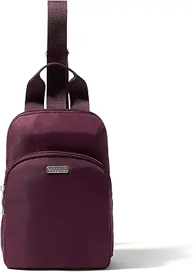 Baggallini Essential Small 12x7 Inch Sling Crossbody Bag with Convertible Adjustable Shoulder Strap