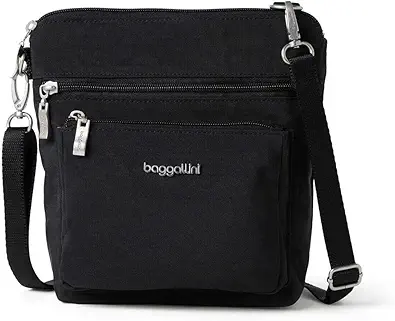 Baggallini Modern Pocket Crossbody Bag for Women, 8.5"x8.5" Handbag Purse with RFID, Lightweight Water-Resistant