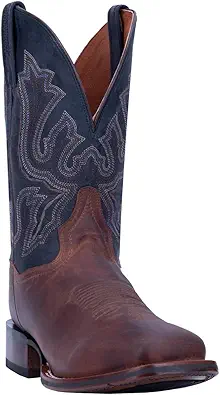 Dan Post Mens Winslow Embroidered Square Toe Casual Boots Mid Calf - Blue, Brown