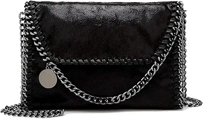 JOTHIN Crossbody Bags for Women Designer Handbags for Women Black Clutch Chain Crossbody Purse Women's Shoulder Handbags(Black)
