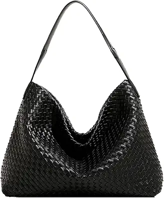 Women Boston Bag Woven Tote Vegan Leather Handbags Female Satchel Messenger Bag Fashion Shoulder Crossbody Bag Casual Hobo