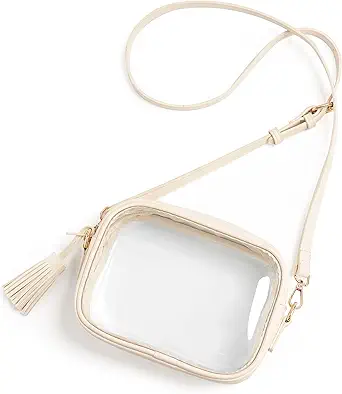 Yarnic Clear Bag Stadium Approved, PVC Transparent Crossbody Purse Small Clear Crossbody Bag with Adjustable Shoulder Strap