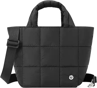 WESTBRONCO Mini Puffer Bag Quilted Crossbody Bags for Women Small Puffy Purse Nylon Shoulder Handbag with Adjustable Strap