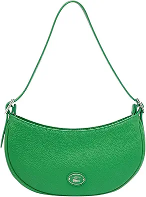 Lacoste Top Grain Leather Halfmoon Shoulder Bag