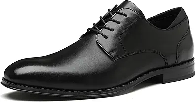 DECARSDZ Mens Classic Formal Oxford Lace Up Wedding Pointed Toe Dress Shoes Black