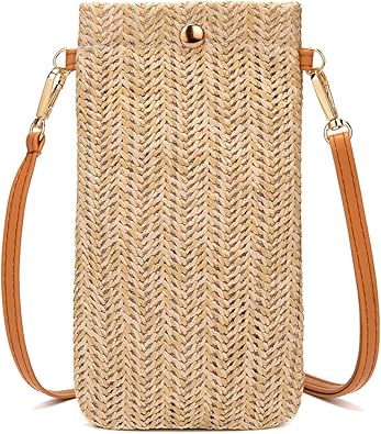 Small Crossbody Straw purse Lightweight Summer Beach Phone Bag for Women