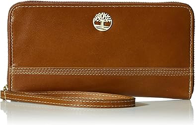 Timberland Women's Leather RFID Zip Around Wallet Clutch with Wristlet Strap
