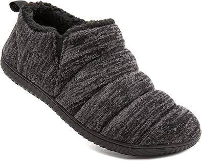 Zizor Men's Comfy Caterpillar Slippers Indoor Outdoor House Shoes, Warm Soft Knit Upper Fuzzy Fleece Lined Memory Foam Sole with Hard Bottom