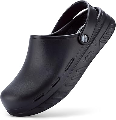FitVille Wide Chef Shoes Men's Slip Resistant Work Shoes for Food Service Waterproof with Arch Support
