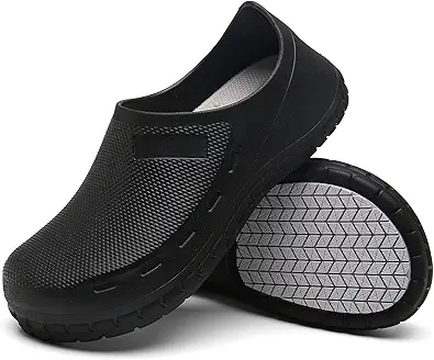 Chef Shoes for Men Nonslip Water Proof Work Shoes Mens Clogs Comfortable Nursing Nurse Shoes for Gardener Men Indoor and Outdoor for Kitchen Office Seaside-Zapatos de Cocina para Hombres