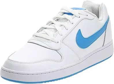 Nike Men's Ebernon Low Basketball Shoe, White/University Blue, 10 Regular US