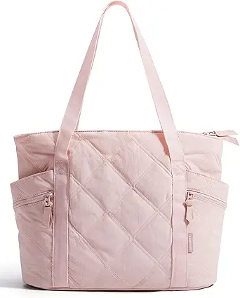 BAGSMART Tote Bag for Women, Puffer Work Tote with Zipper, Travel Essentials Quilted Nurse Travel Hospital Bag