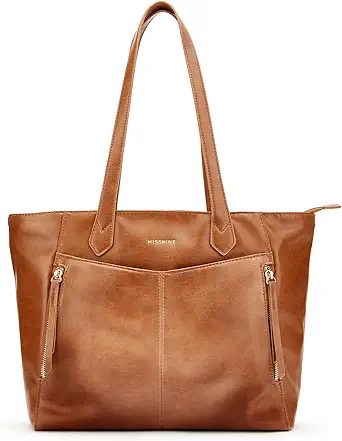 Missnine Tote Bag for Women with Zipper, Leather Purse and Handbags, Ladies Top-handle Shoulder Bags for Work, Casual, Travel