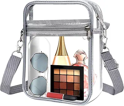 Clear Bag Stadium Approved,Clear Crossbody Purse Bag, with Adjustable Shoulder Strap for Women, With front pocket