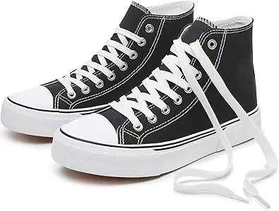 hash bubbie Unisex Fashion High top Sneakers Womens Classic High Tops Canvas Shoes Casual Tennis Shoes for Men