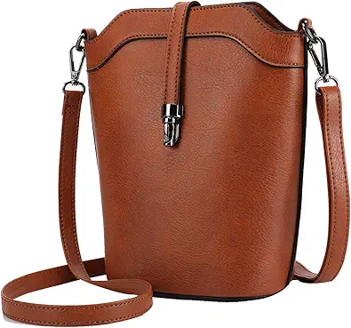 seOSTO Small Bucket Bag, Cell Phone Purse,Leather Purses For Women,Gift for Teenage Girls