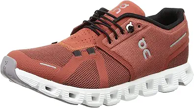On Men's Cloud 5 Sneakers, Ruby/Rust, Red, 9 Medium US