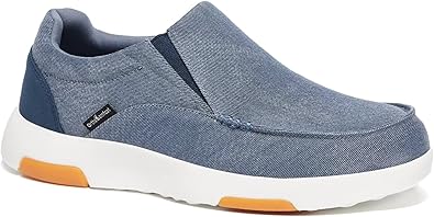 OrthoComfoot Men's Orthopedic Comfortable Slip-On Shoes with Arch Support, Orthotic Loafers for Plantar Fasciitis, Canvas Leisure Vintage Flat Walking Shoes for Foot and Heel Pain Relief