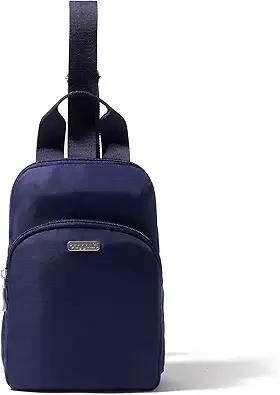 Baggallini Essential Small 12x7 Inch Sling Crossbody Bag with Convertible Adjustable Shoulder Strap