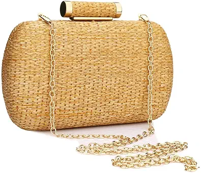 YYW Straw Clutch Purse for Women Wedding Hand-Woved Evening Straw Handbag Party Wedding Summer Beach Bag Wicker clutch